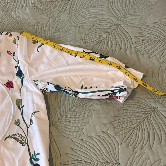 Cream Colored Floral Print Maxi Dress, Size L - Picture 4 of 5